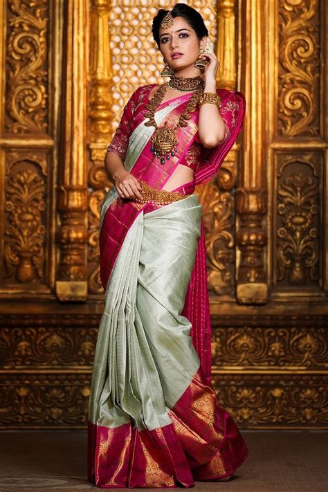 traditional kanchipuram pattu sarees.